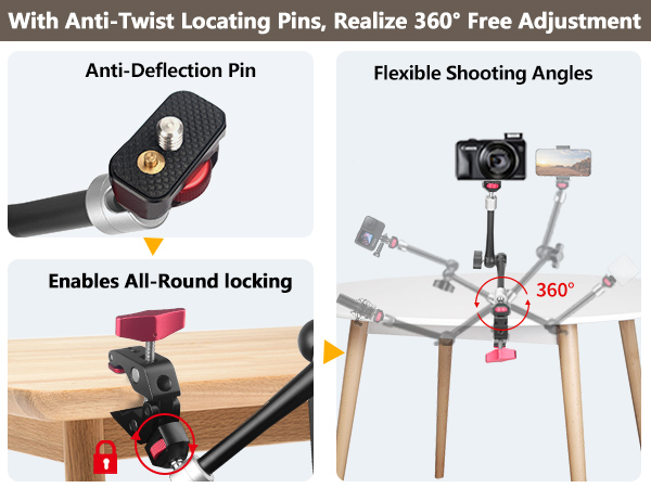 Amazon.com : HEMMOTOP Magic Arm Camera Mount Clamp, 11'' Max