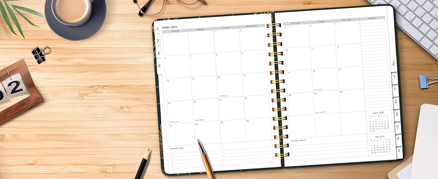 2025 Planner, A5 Weekly and Monthly Planners with Tabs