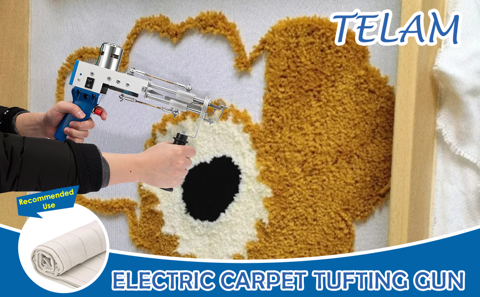 TELAM Electric Carpet Tufting Gun, 540 Stitches/Sec Tufing Gun ak1,721 mm Electric Carpet