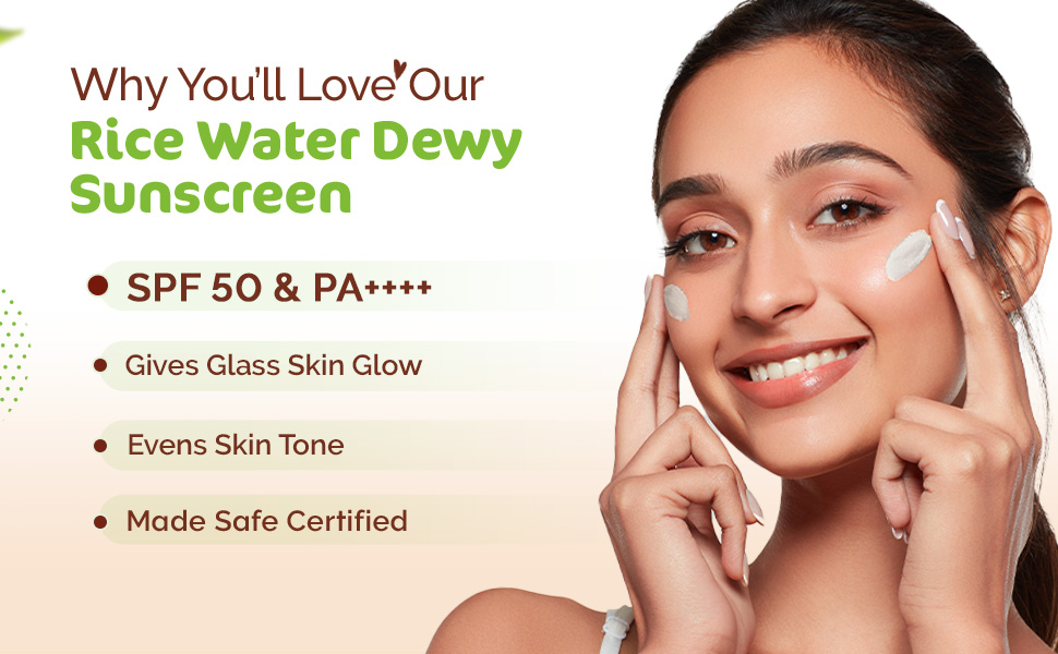 Mamaearth Rice Water Dewy Sunscreen with Rice Water & Niacinamide 80g