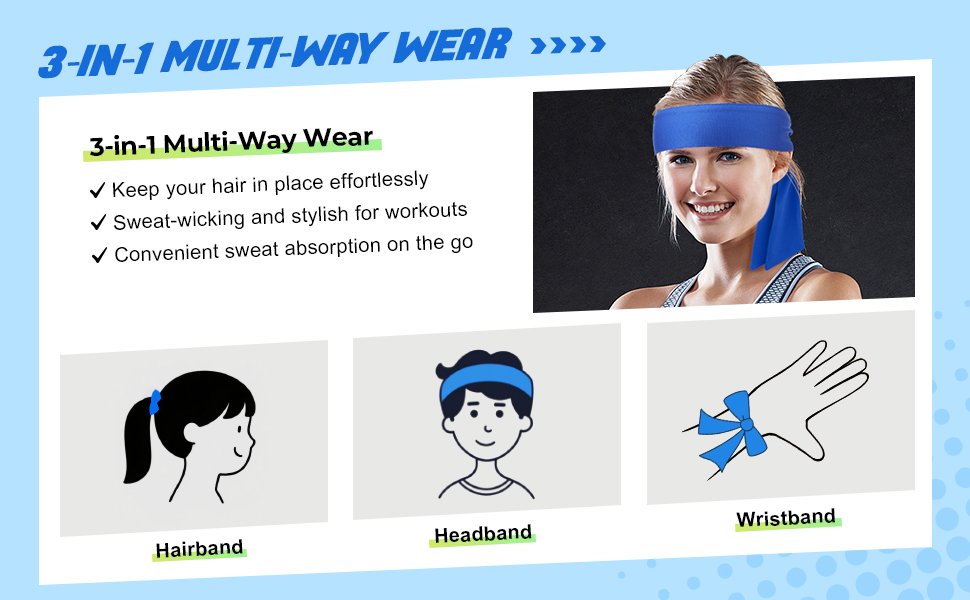 Amazon.com : Hiboom 18 Pack Tie Headband Bulk Sports Tennis