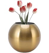 Nordic Style Round Vase Stainless Steel Flower Arrangement Vase Modern Small Flower Vase Vintage ...