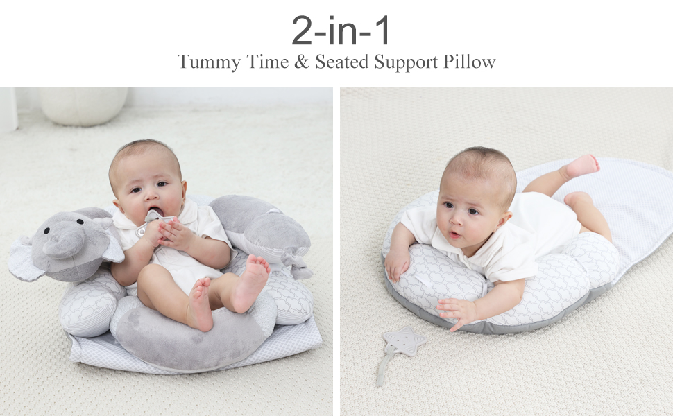 Lovvie & Joy 2in1 Tummy Time Mat & Seated Support Pillow