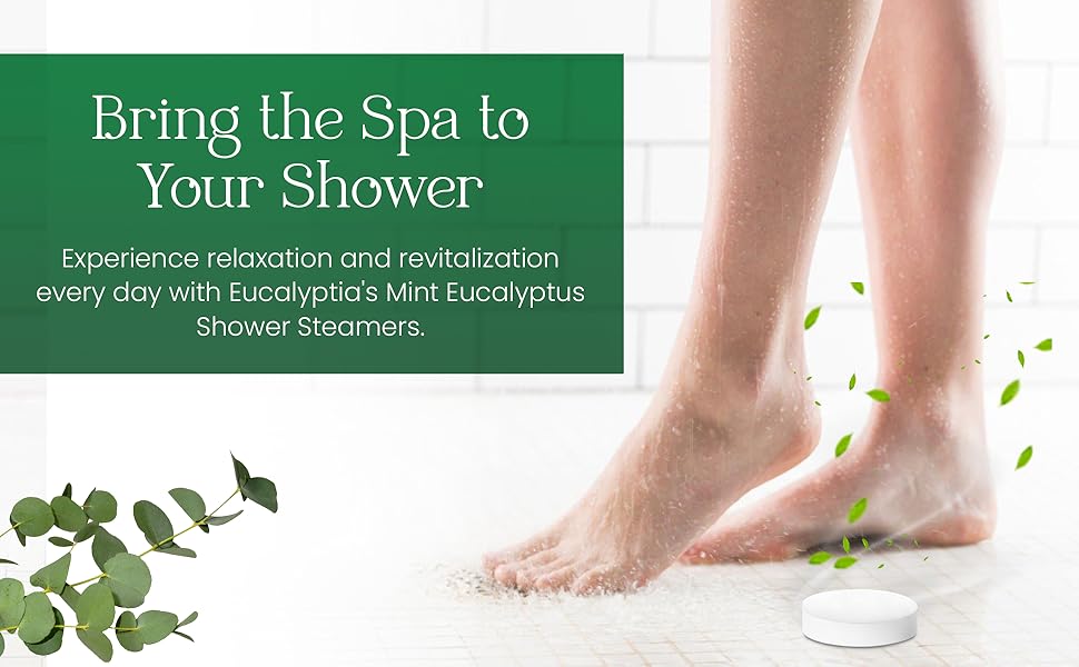 Shower steamers de eucalipto, aromaterapia para la ducha, aceites esenciales