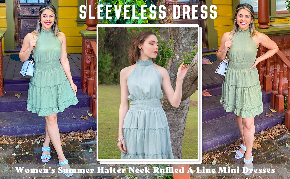 halter neck short dress