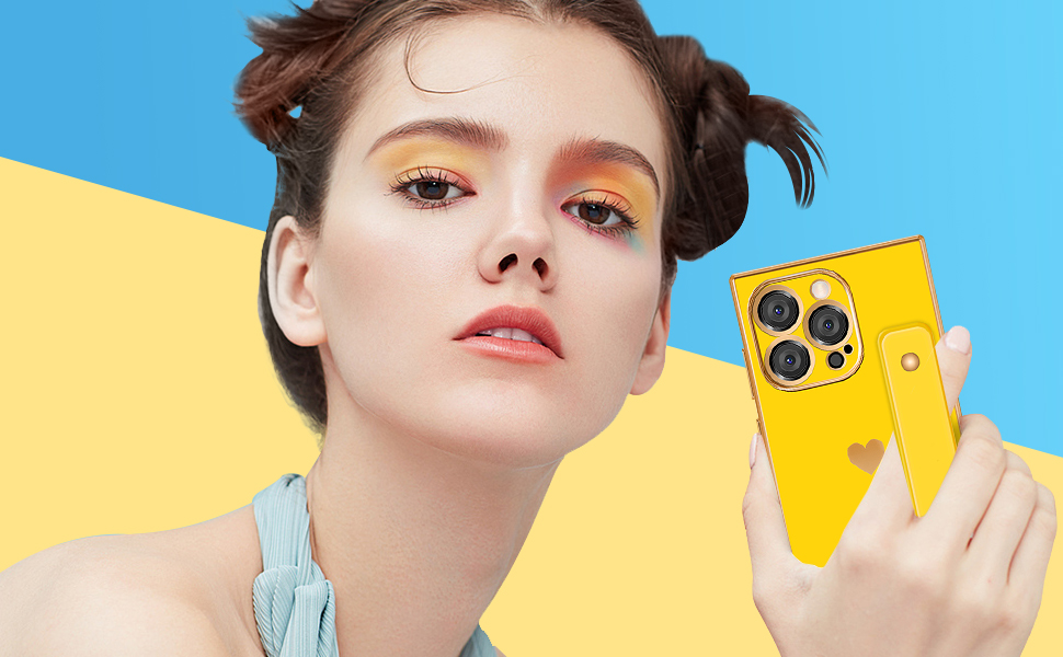 Petitian for iPhone 12 Pro Max Square Case with Loopy Stand