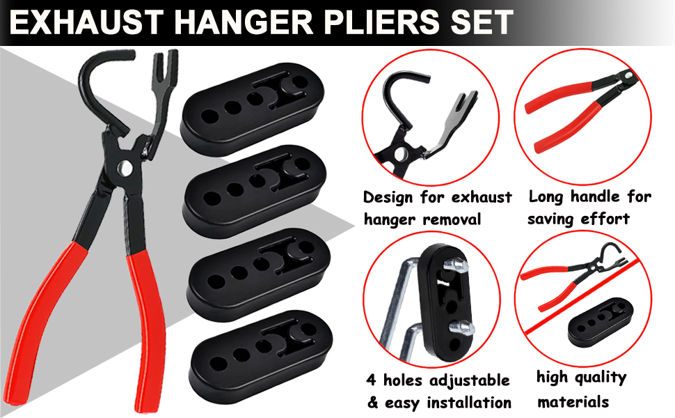 CAROTUPY Universal Exhaust Hanger Removal Tool and 4 Holes