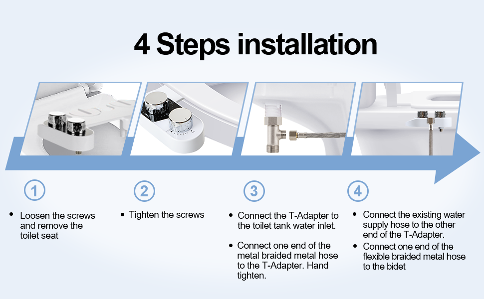 shoueday New Bidet Quick Installation Bidet Attachment for Toilet