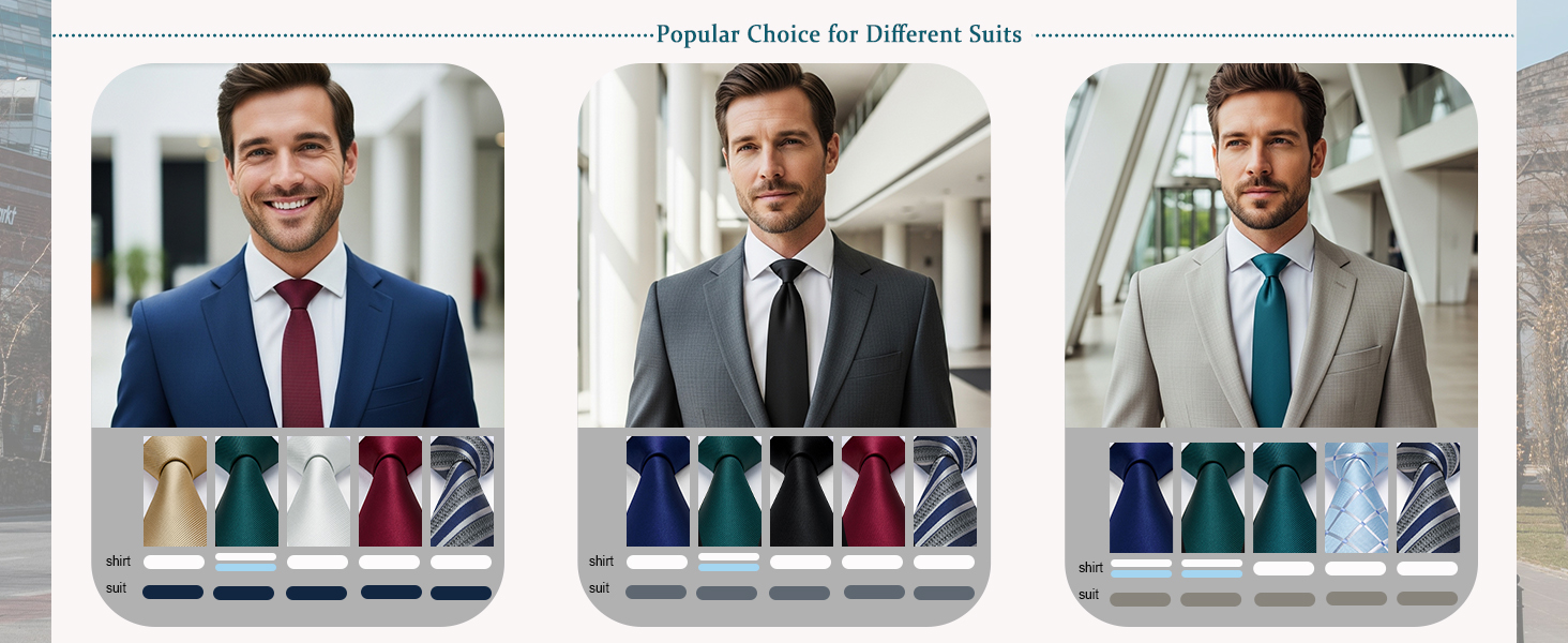 classic ties fit for different suits or shirts in different colours