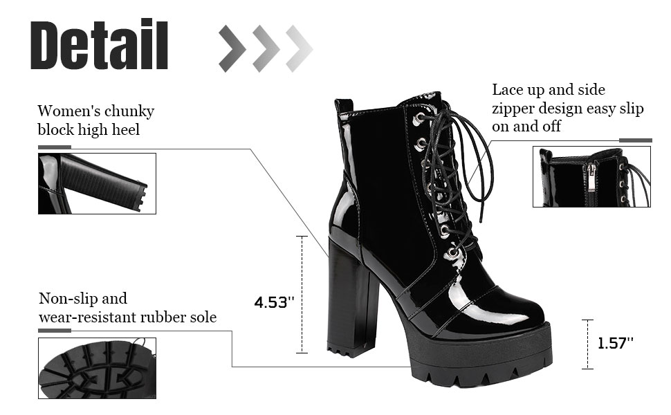 Amazon.com | SHEMEE Women's Lace Up Chunky Heeled Platform
