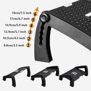 Earwigadjustable foot resting under the desk at work, leg rests with massage and position of 6 heights, foot stool for office desk, footrest works for love, pain relief, support a good posture, black, black Long leg rest under the desk under the desk leg massage on the desk on the desk on the desk on the desk on the desk