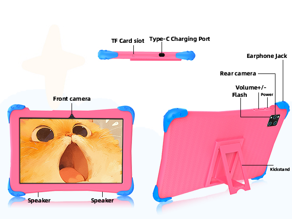 Amazon.com : Fivahiva Kids Tablet 10 inch Android 14 with