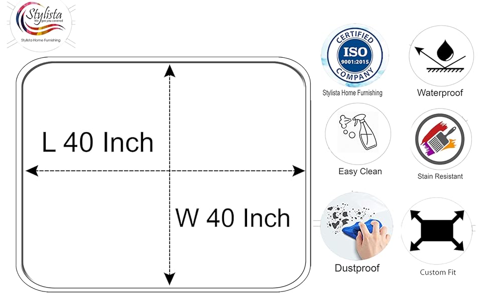 Stylista Square Center Tea Coffee Study Table Cover Size 40x40 Inches