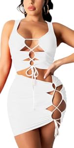 2 Piece Sexy Bodycon Tank Dress