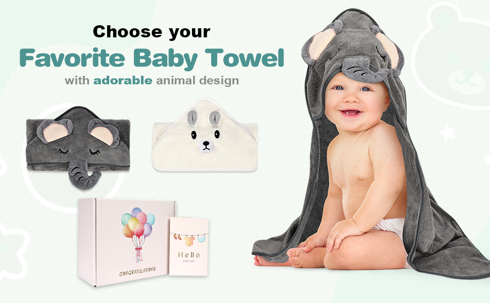 baby bath towel newborn gift for shower babys towel for boys & girls 