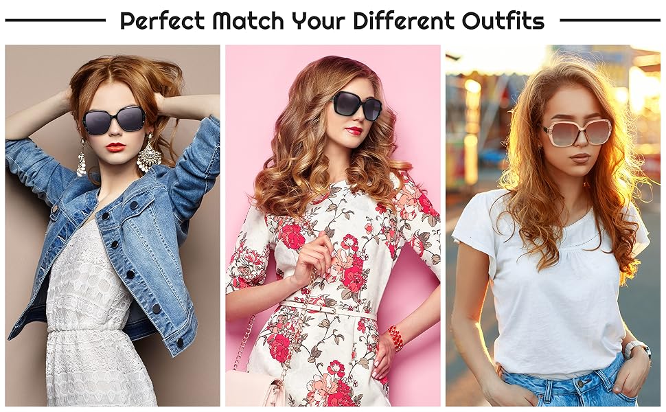 2pcs Women Sunglasses, Classic Trend Ladies UV400 Protection Oversized Polarised Sunglasses Sparkling Large Frame 16 Women Sunglasses