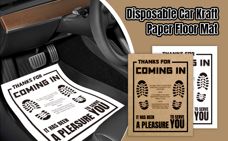 Amazon.com: Disposable Paper Floor Mats for Car: 50pcs Portable - Paper Floor Mats With Company Logo