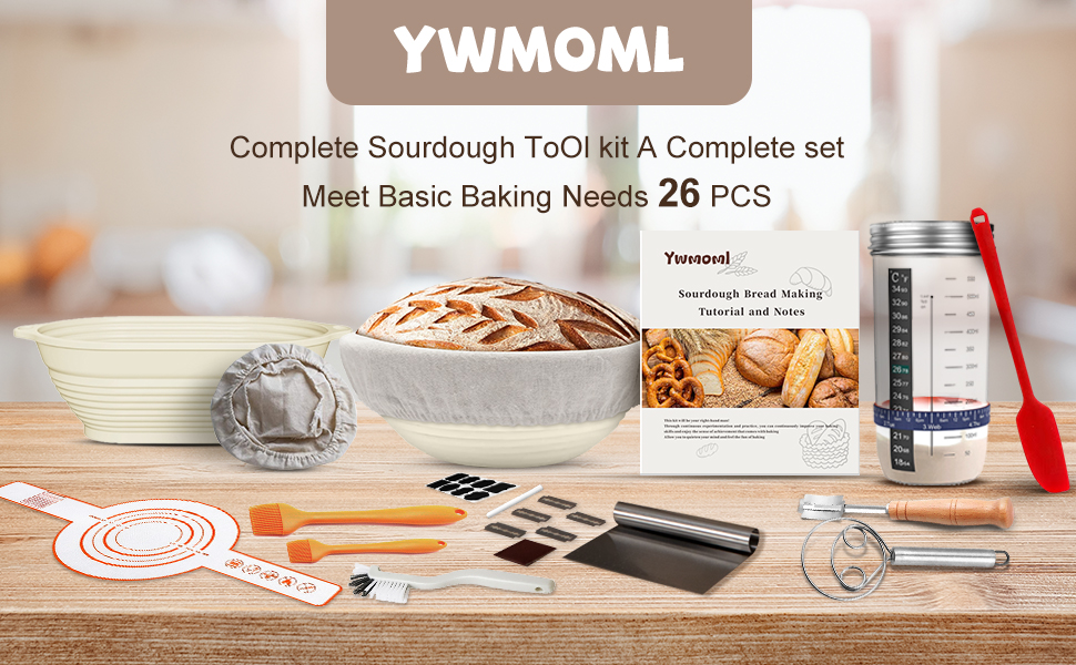 Sourdough Starter Kit, 10 inch Silicone Leavening Basket