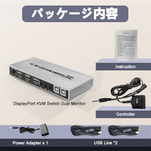 Amazon | DisplayPort デュアルディスプレイ KVM切替器 4K@60Hz