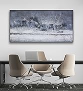 Abstract Wall Art Wall Decor Gray And White Blue Modern Canvas Art Print