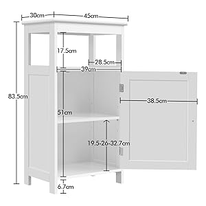 the white cupboard with the doors open