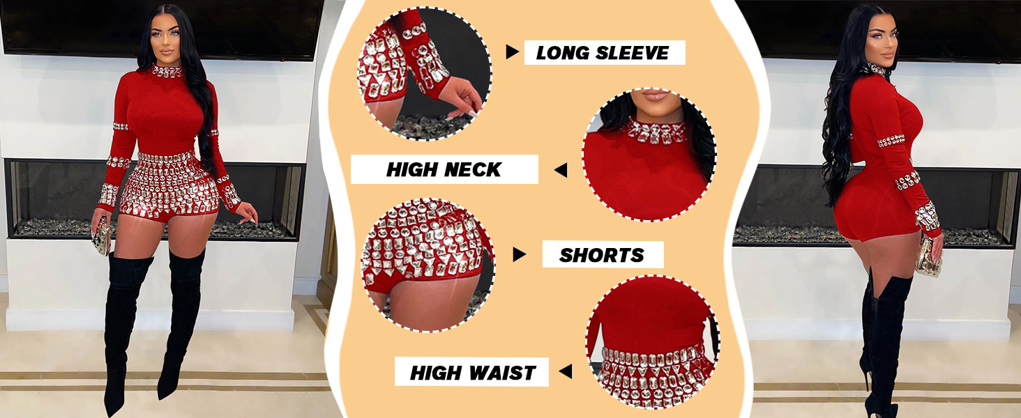 One Piece Jumpsuits For Women Sexy Long Sleeve Bodycon Rompers