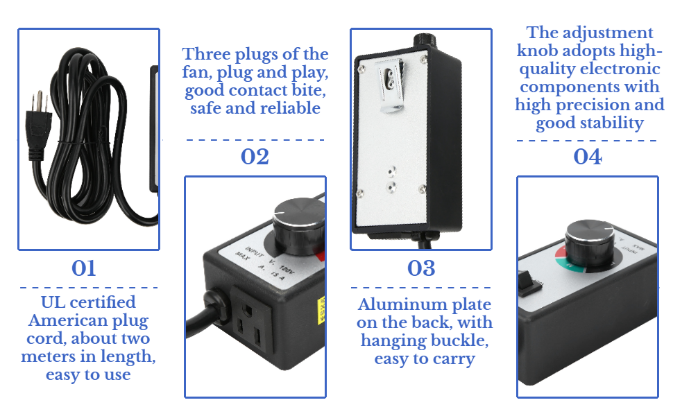 1500W Fan Speed Controller Variable Vent Speed Adjuster 120V 15A US