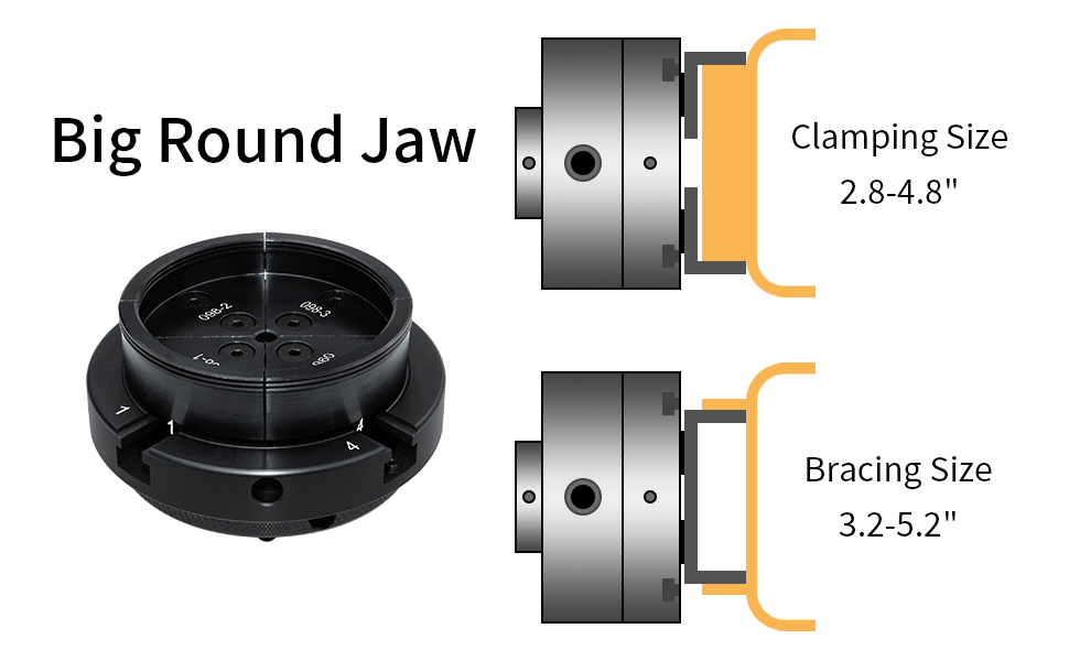 DEEFIINE 4 Inch Wood Lathe Chuck Set 1" x 8 tpi thread & 3/4"x16TPI
