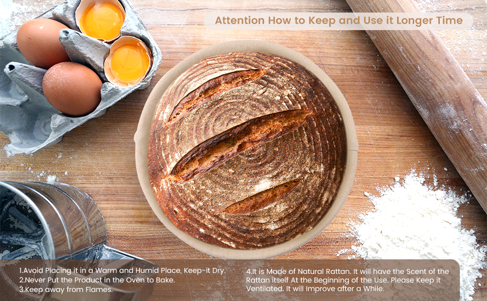 DOYOLLA Bread Proofing Baskets Set of 2 8.5 inch Round