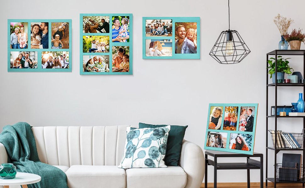 ZEEYUAN Wooden Collage Picture Frame, 4x6 inches, 5