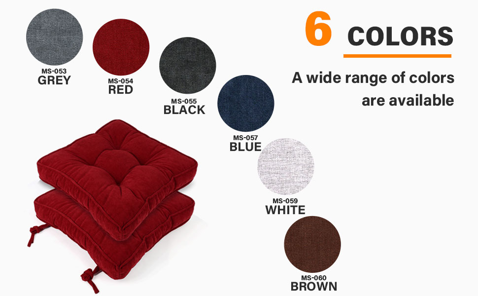 RULAER Indoor 20x20x3.5inch Chair Cushions White Tufted