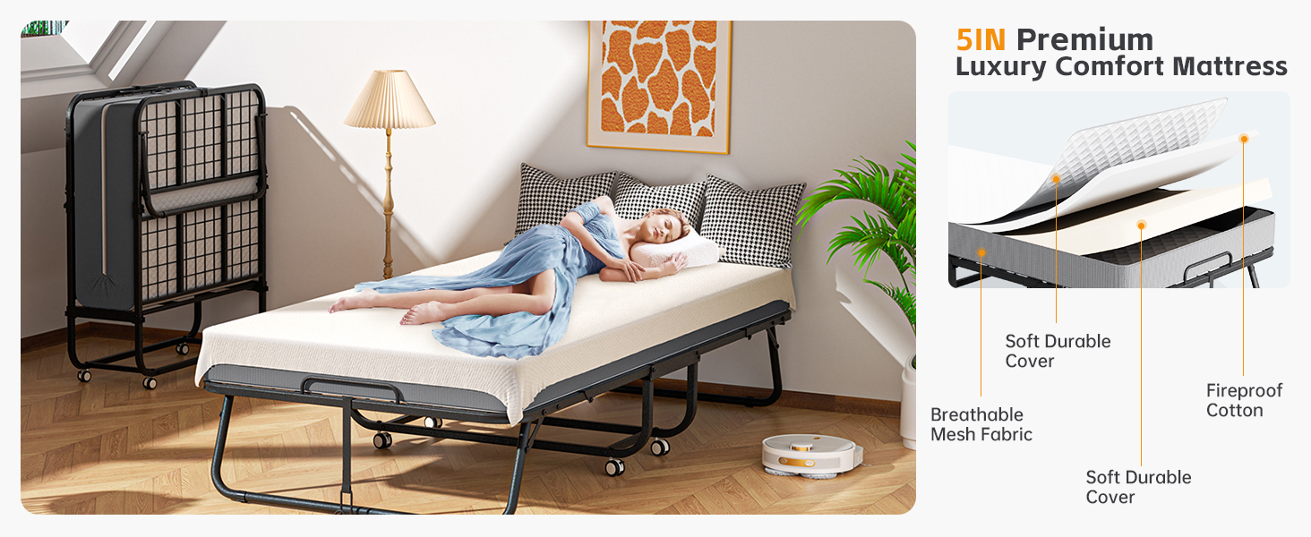 Folding Bed with Mattress