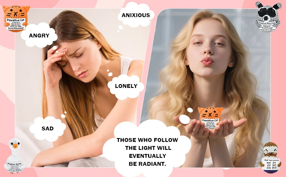 5 Pieces Positive Crochet Animals