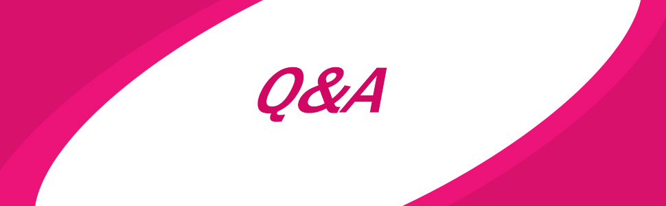 Pink and white graphic with 'Q&A' text, likely indicating a question and answer section.