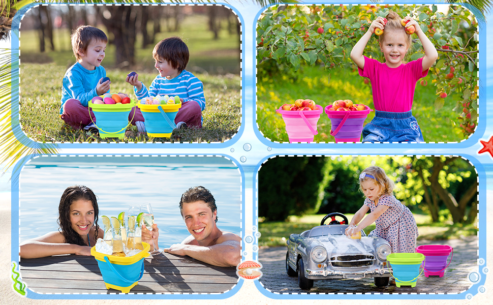 foldable beach buckets