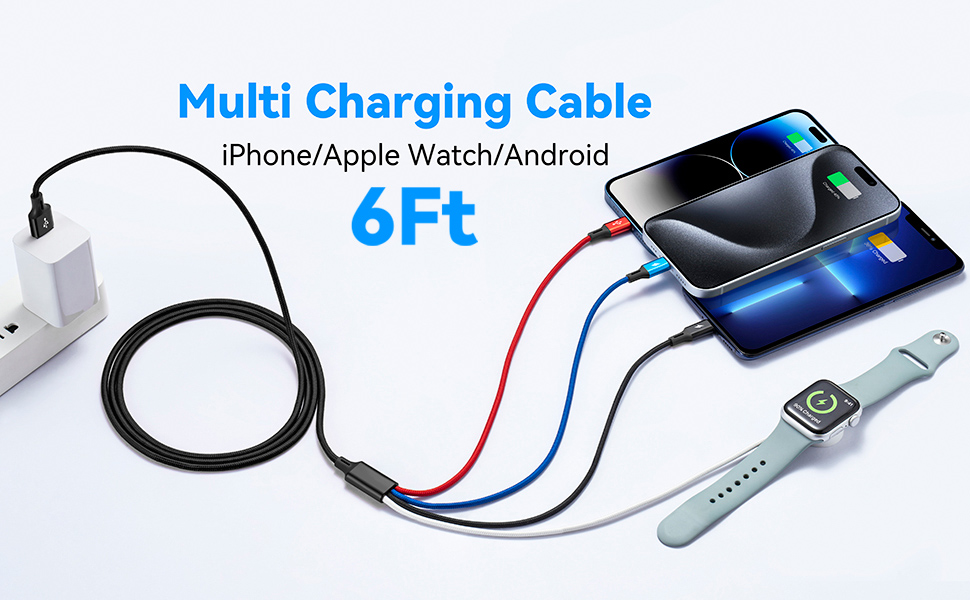Apple Watch Charger iPhone Charger Multi Fast Charging Cable for iWatch 4 in 1 multi charging cable 