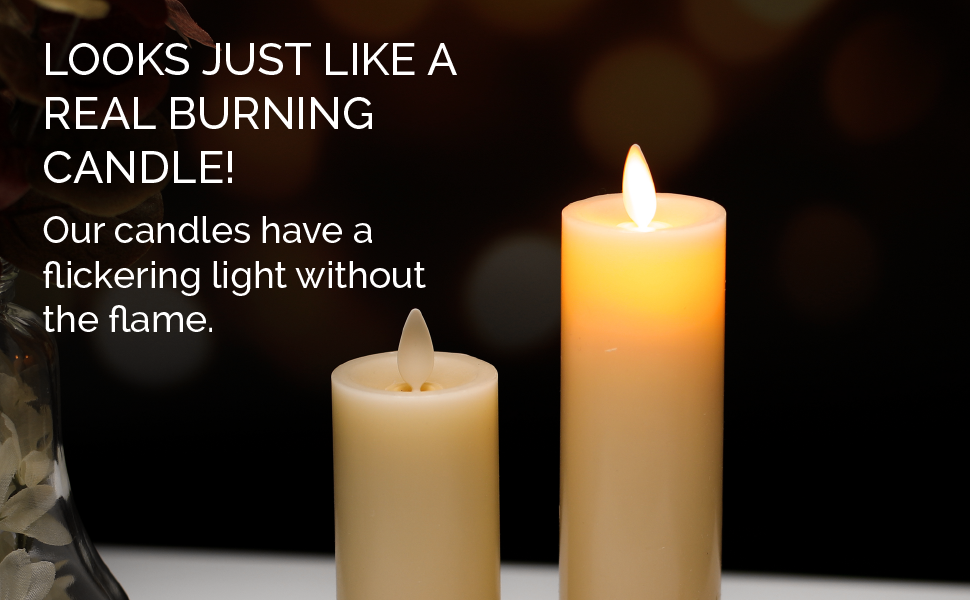 Luminara Flameless Pillar Candle (5.3 Inch, Ivory White); Moving Flame