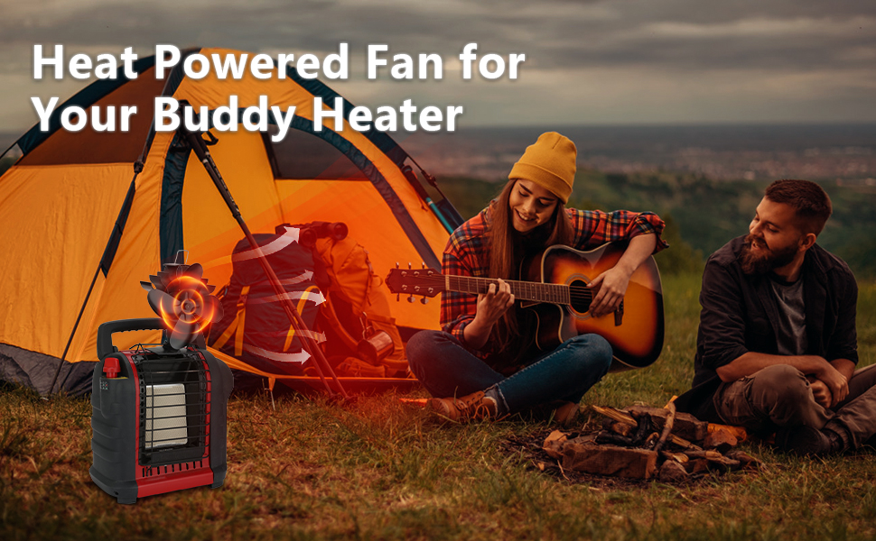 XTIMES Stove Fan for Buddy Heater Wood Stove Fan Heat Powered Fireplace Fan with
