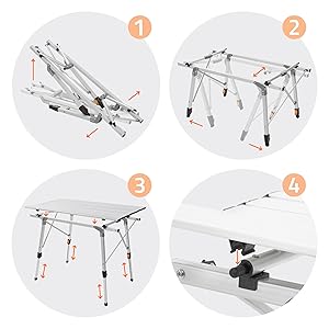 ML-Design Campingtafel, opvouwbaar, zilver, 90 x 51,5 cm, aluminium klaptafel, in hoogte verstelbaar, vouwtafel