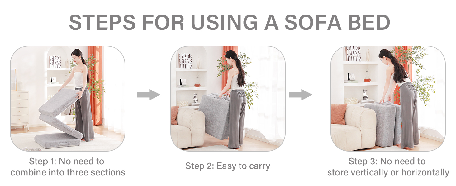 Tiita Tri Foldable Floor Mattress for Adults