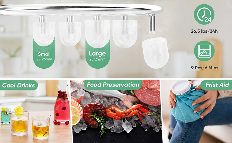 Ice Maker, Portable Countertop Icemaker Machine, Self