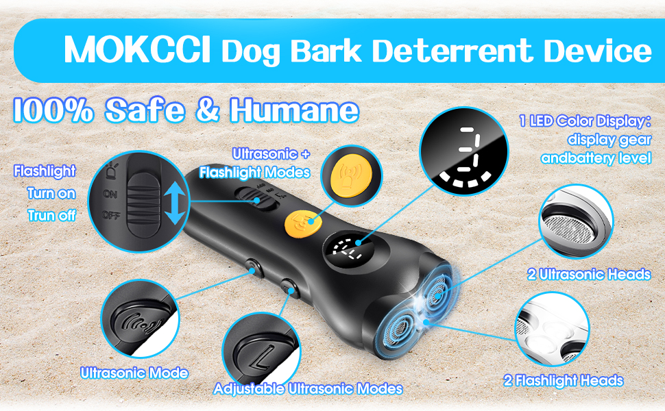 Rechargeable Anti-Barking & Training Device for Dogs
