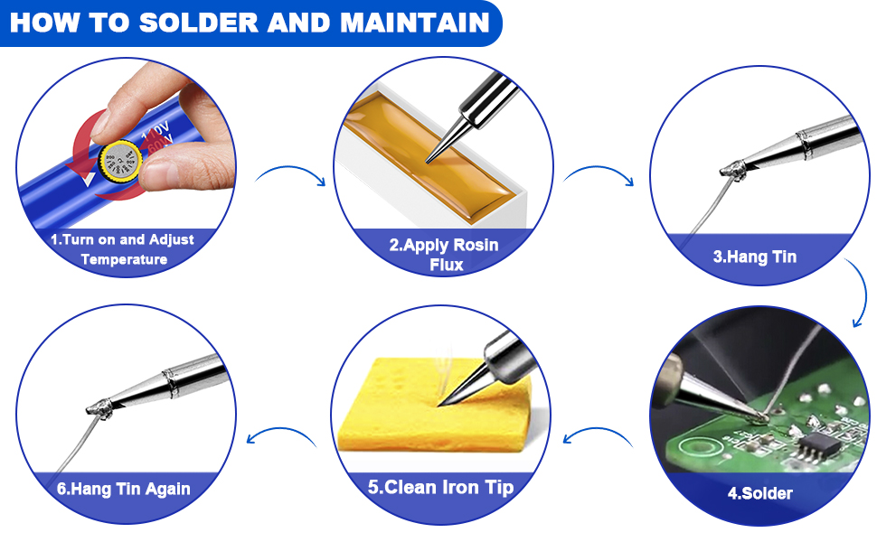 Soldering Iron Kit, 9In1 60W Soldering Gun Soldering Iron Kit, Adjustable