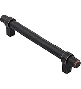 Alzassbg 10 Pack Cabinet Handles Oil Rubbed Bronze, 5 Inch(128mm) Hole Centers Cabinet Pulls Stra...