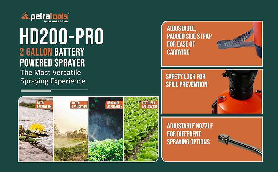 PetraTools Battery Powered Sprayer, Electric Sprayers in