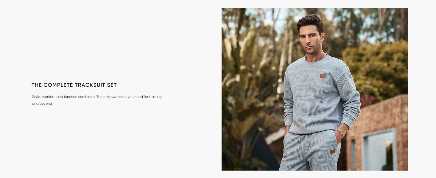 Mens 2 Piece Outfits Knit Jacquard Pullover Sweatshirt Tracksuit &amp; Joggers