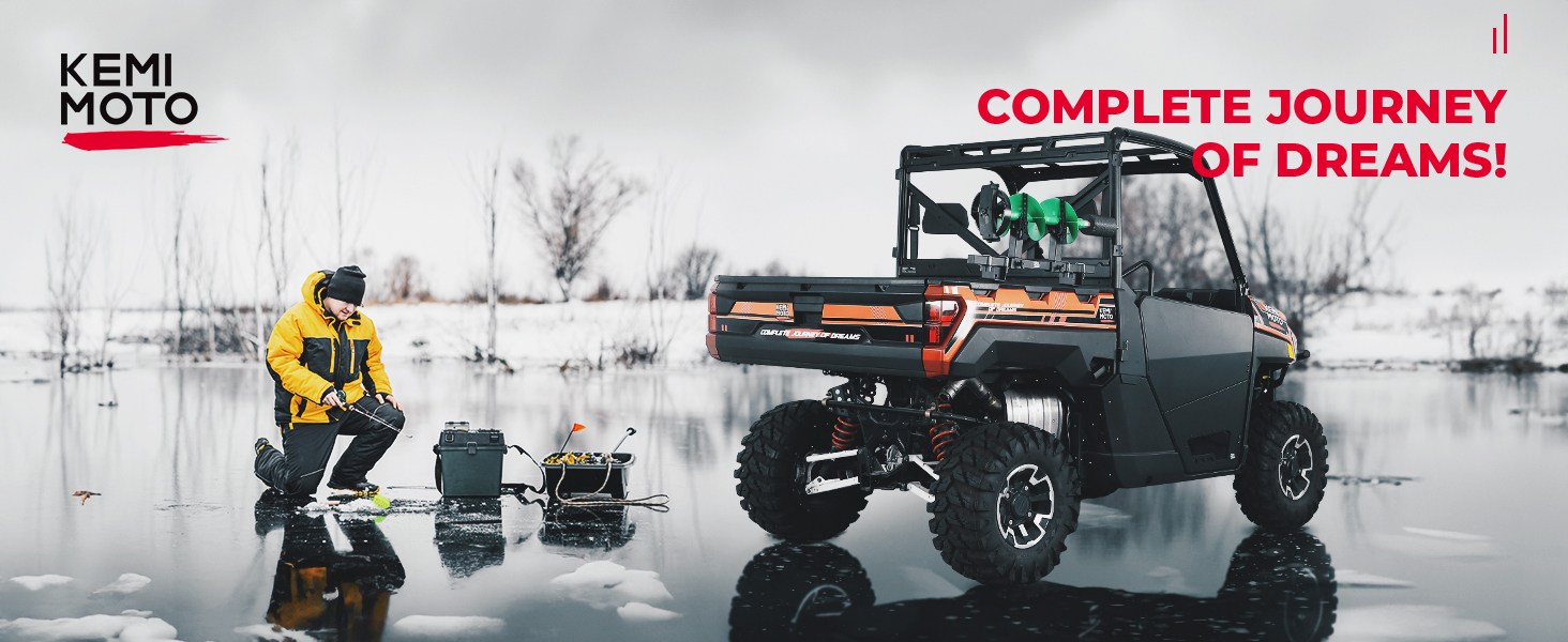 KEMIMOTO UTV Ice Auger Holder Carrier Compatible with Polaris Ranger