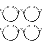 ZHMEINA 3mm/7Ft Black Long Security Cable, 4PCS Bike Lock Cable, Stainless Steel Cables with Loop...