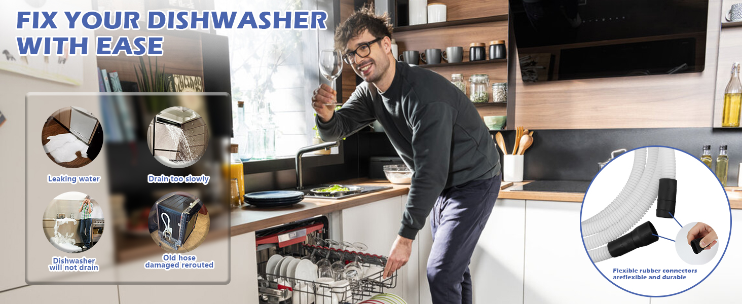 WD24X10065 3028711 12 Feet Dishwasher Drain Hose Extension