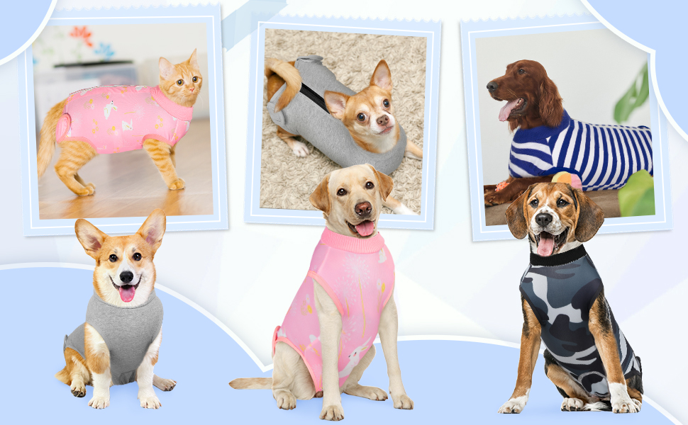 Lukovee Recovery Suit for Dogs, Zipper On Recovery Suit